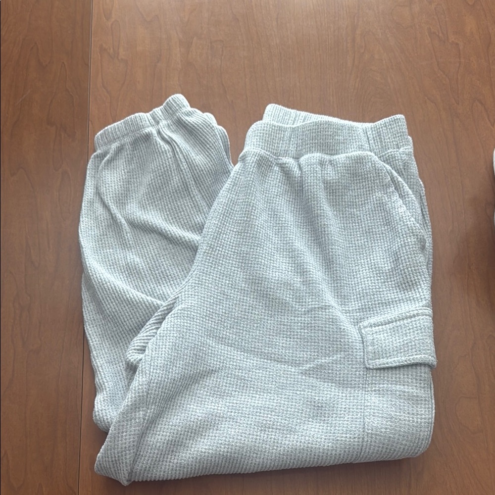 Aerie Light Gray Waffle Knit Pants